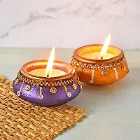 KIVYA Matki Diya for Diwali Decoration Decorative Terracotta Diyas | Wax Candles for Puja and Festival Decor-thumb4