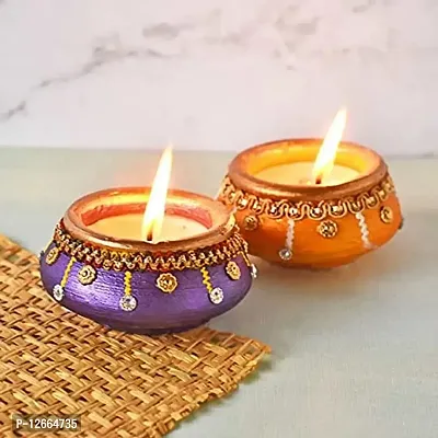 KIVYA Matki Diya for Diwali Decoration Decorative Terracotta Diyas | Wax Candles for Puja and Festival Decor-thumb5