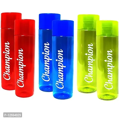 KIVYA Plastic Water Bottles for Return Gifts For Kids Birthday Party, Multicolor, 600 ML, 23 Cm Length - Set of 6