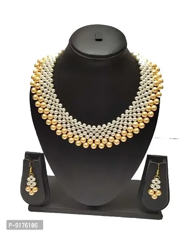 Elegant Alloy Necklace With Earring For Women