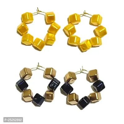 Light Weight Party Wear Earring ( Pack Of 2 Pair Earrings )-thumb0