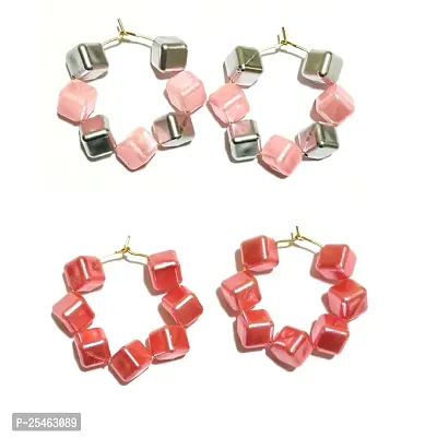 Light Weight Party Wear Earring ( Pack Of 2 Pair Earrings )-thumb0