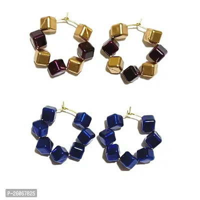 Light Weight Party Wear Earring ( Pack Of 2 Pair Earrings )-thumb0