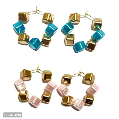 Light Weight Party Wear Earring ( Pack Of 2 Pair Earrings )-thumb0