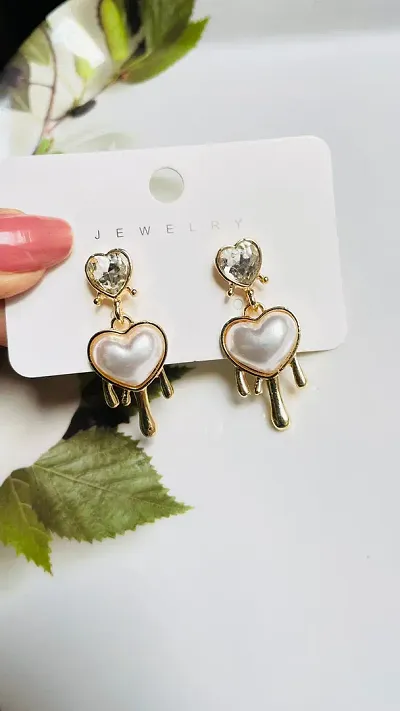 Women Stylish Heart Melting Earrings