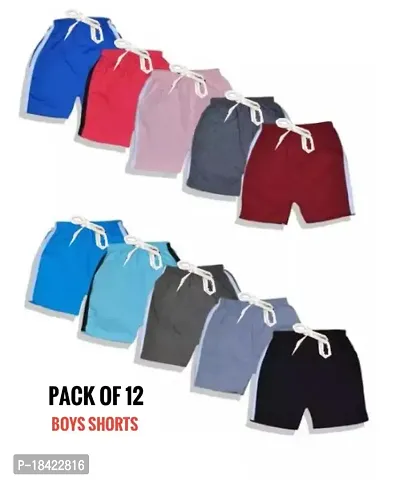 Boys Summer Wear Shorts Pack of 12(Any Colour)-thumb0