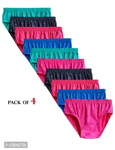 Classic Cotton Inner Brief Panty For Girl Kids Combo Pack Of 4-thumb0