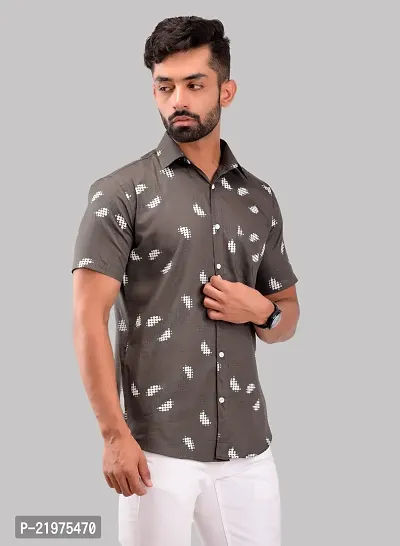 Reliable Green Cotton Short Sleeves Casual Shirt For Men-thumb3