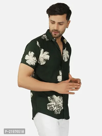 Reliable Green Rayon Short Sleeves Casual Shirt For Men