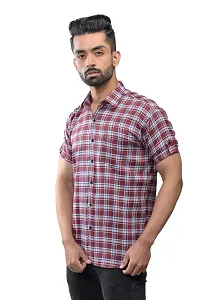 BASE 41 Men's Checkered Slim Fit Casual Shirt-thumb2