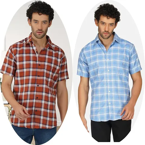 Hot Selling Cotton Blend Short Sleeves Casual Shirt 