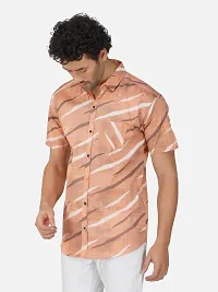 Reliable Peach Cotton Short Sleeves Casual Shirt For Men-thumb2