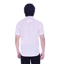 Stylish White Cotton Solid Casual Shirt For Men-thumb2