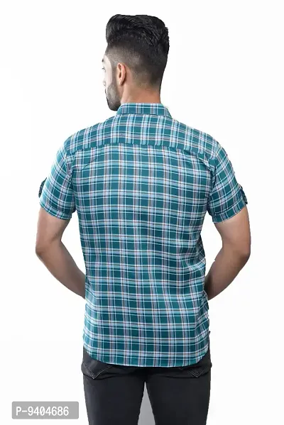 BASE 41 Men's Checkered Slim Fit Casual Shirt-thumb2