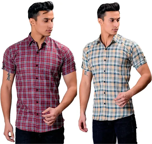 Hot Selling Cotton Blend Short Sleeves Casual Shirt 