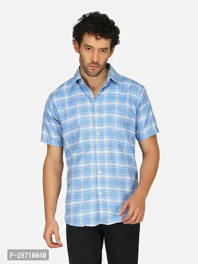 Trendy Multicoloured Cotton Blend Half Sleeve Checked Shirts for Men Pack Of 2-thumb4