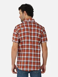 Reliable Brown Cotton Blend Short Sleeves Casual Shirt For Men-thumb1