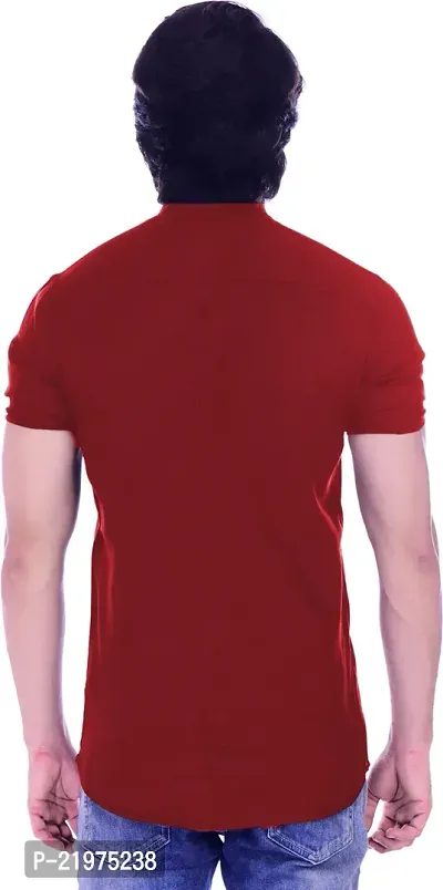 Reliable Red Cotton Blend Short Sleeves Casual Shirt For Men-thumb2