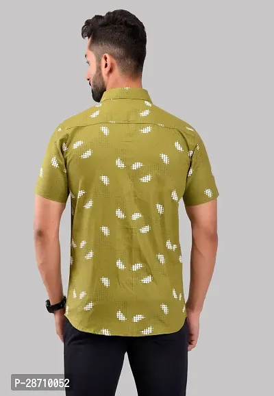 Trendy Green Cotton Half Sleeve Printed Shirts for Men-thumb2