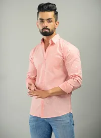 Reliable Pink Cotton Long Sleeves Casual Shirt For Men-thumb2