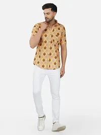 Trendy Yellow Cotton Blend Half Sleeve Printed Shirts for Men-thumb4