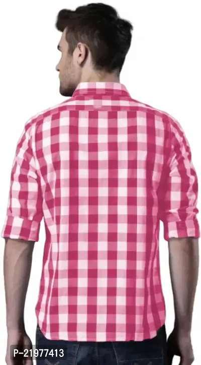 Reliable Pink Cotton Long Sleeves Casual Shirt For Men-thumb2