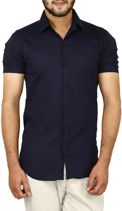 Reliable Blend Short Sleeves Casual Shirt For Men