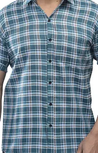 BASE 41 Men's Checkered Slim Fit Casual Shirt-thumb3