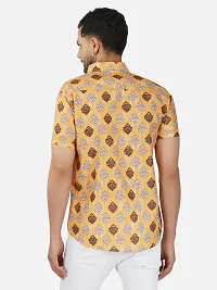 Trendy Yellow Cotton Blend Half Sleeve Printed Shirts for Men-thumb1