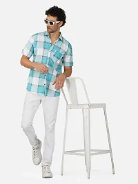 Reliable Blue Cotton Short Sleeves Casual Shirt For Men-thumb2