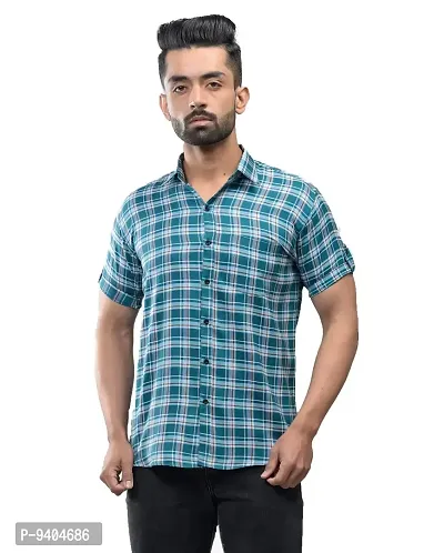 BASE 41 Men's Checkered Slim Fit Casual Shirt-thumb0