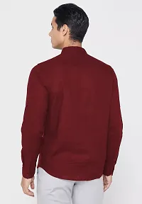 Reliable Maroon Cotton Blend Long Sleeves Casual Shirt For Men-thumb1