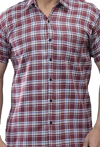 BASE 41 Men's Checkered Slim Fit Casual Shirt-thumb3