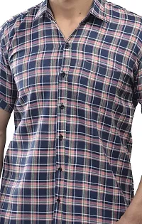 BASE 41 Men's Checkered Slim Fit Casual Shirt-thumb3