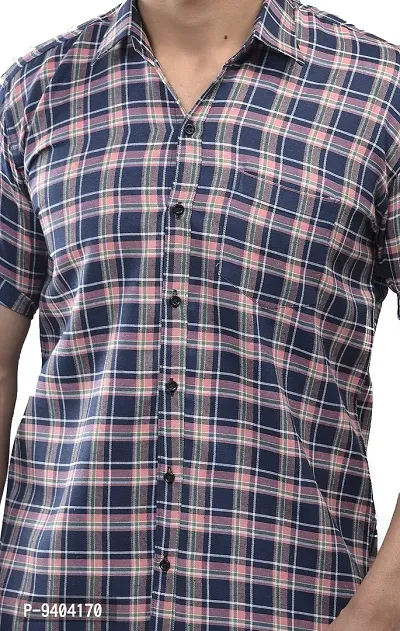 BASE 41 Men's Checkered Slim Fit Casual Shirt-thumb4