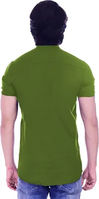 Reliable Green Cotton Blend Short Sleeves Casual Shirt For Men-thumb1