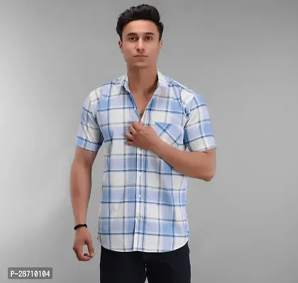 Trendy Multicoloured Cotton Half Sleeve Checked Shirts for Men-thumb0