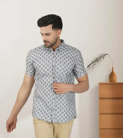 Reliable Blend Short Sleeves Casual Shirt For Men