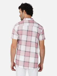 Reliable Pink Cotton Short Sleeves Casual Shirt For Men-thumb1