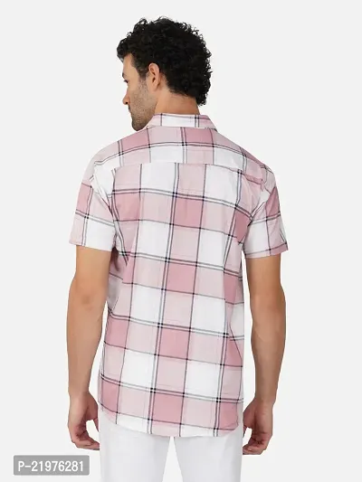 Reliable Pink Cotton Short Sleeves Casual Shirt For Men-thumb2