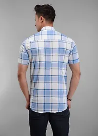 Trendy Multicoloured Cotton Half Sleeve Checked Shirts for Men-thumb1