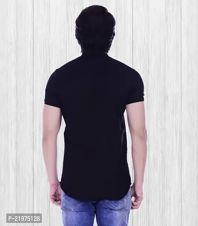 Reliable Black Cotton Blend Short Sleeves Casual Shirt For Men-thumb2