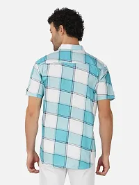 Reliable Blue Cotton Short Sleeves Casual Shirt For Men-thumb1