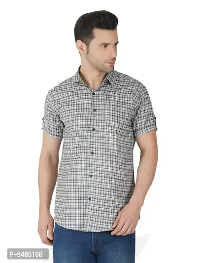 BASE 41 Men's Checkered Slim Fit Casual Shirt