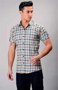 Reliable Multicoloured Cotton Blend Short Sleeves Casual Shirt For Men-thumb1