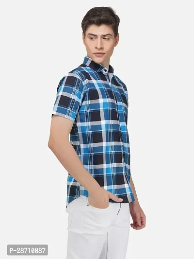 Trendy Multicoloured Cotton Blend Half Sleeve Checked Shirts for Men-thumb4