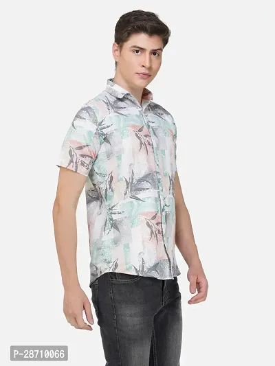 Trendy Multicoloured Cotton Blend Half Sleeve Printed Shirts for Men-thumb4