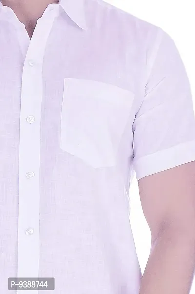 Stylish White Cotton Solid Casual Shirt For Men-thumb2