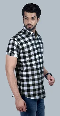 Reliable Blue Cotton Blend Short Sleeves Casual Shirt For Men-thumb2