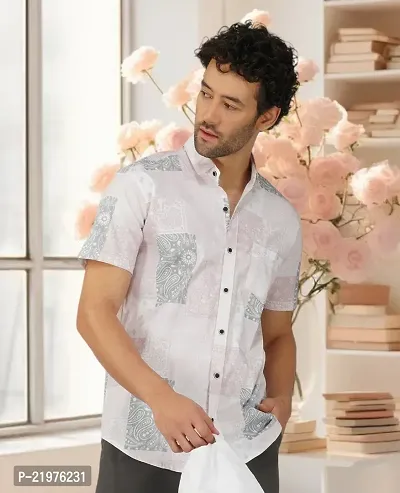 Reliable Pink Cotton Short Sleeves Casual Shirt For Men